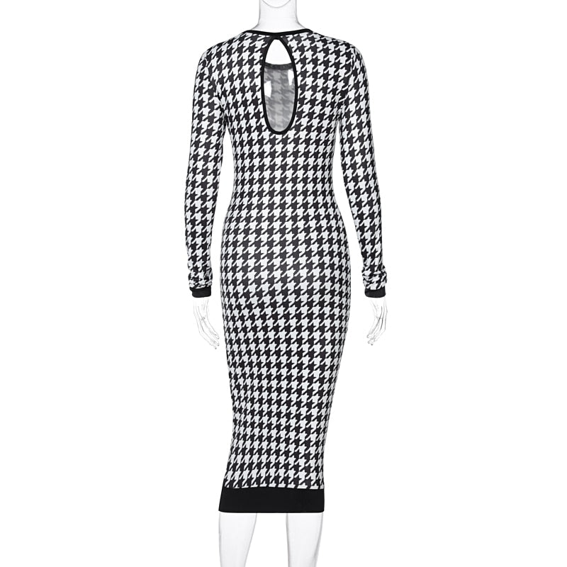Black & white Long Sleeve Dress