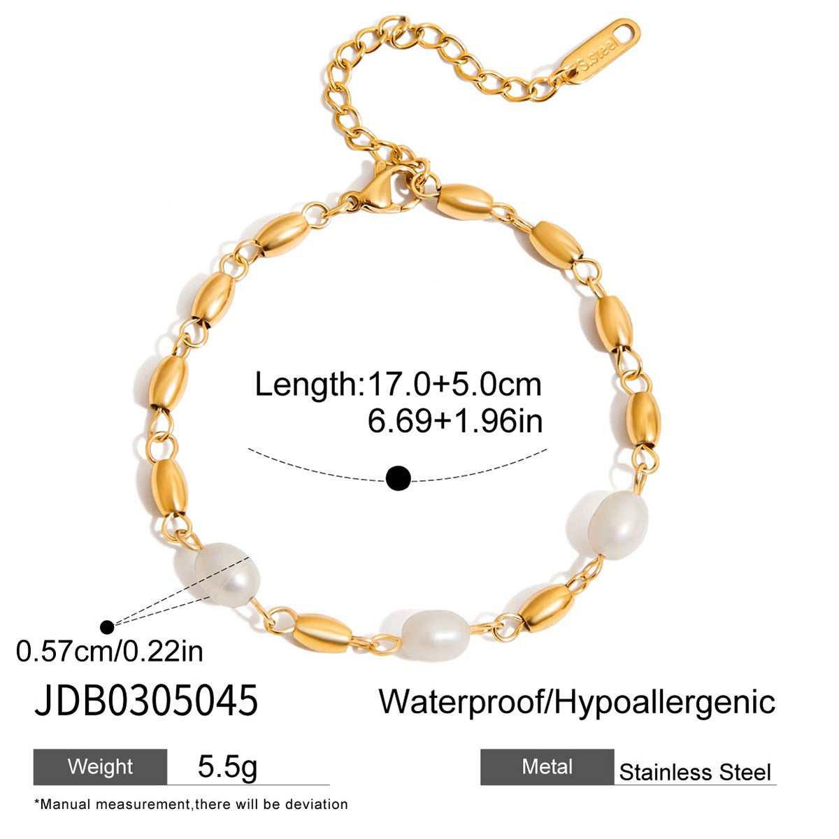 Freshwater Pearl Stainless Steel Bracelet Versatile And Easy To Style