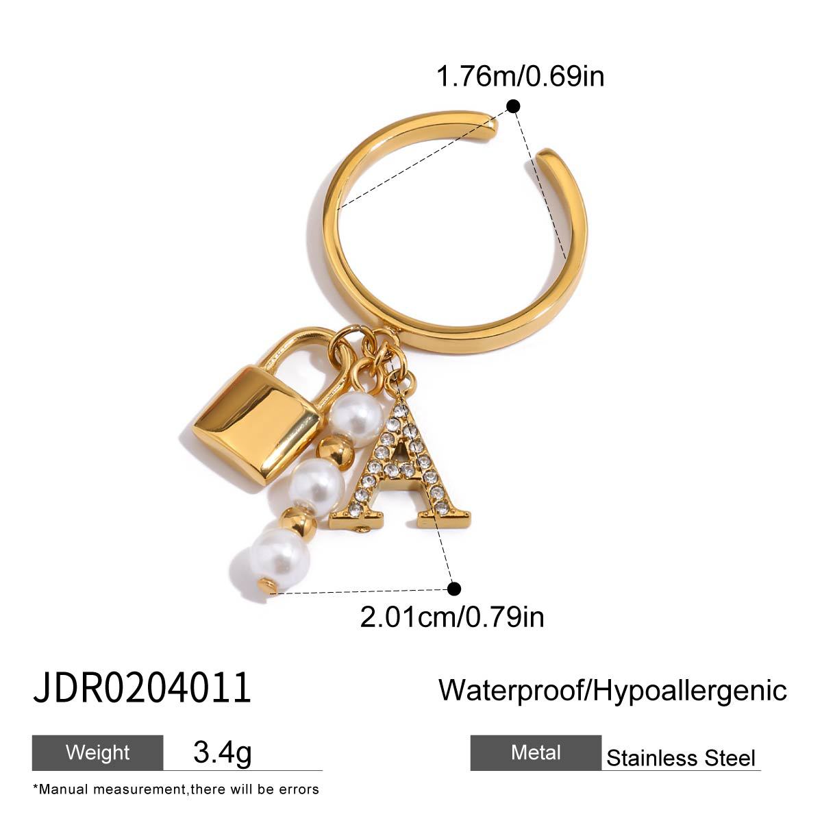 Sweet-style 18K Gold Stainless Steel Linear Heart Key Ring