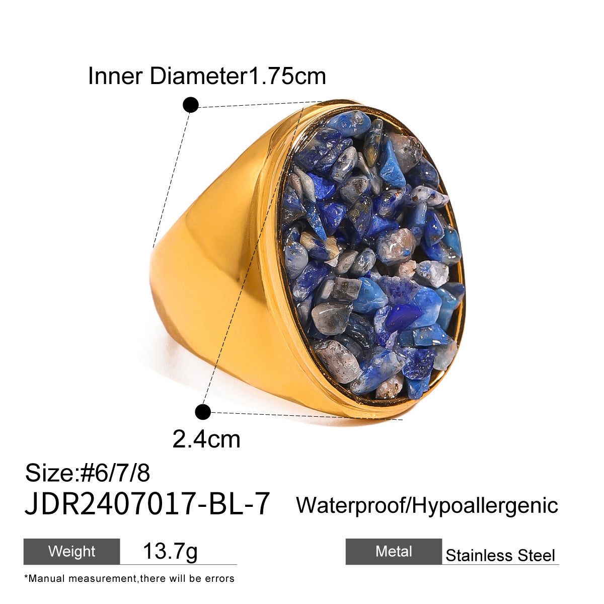 Stainless Steel Natural Stone Ring Niche