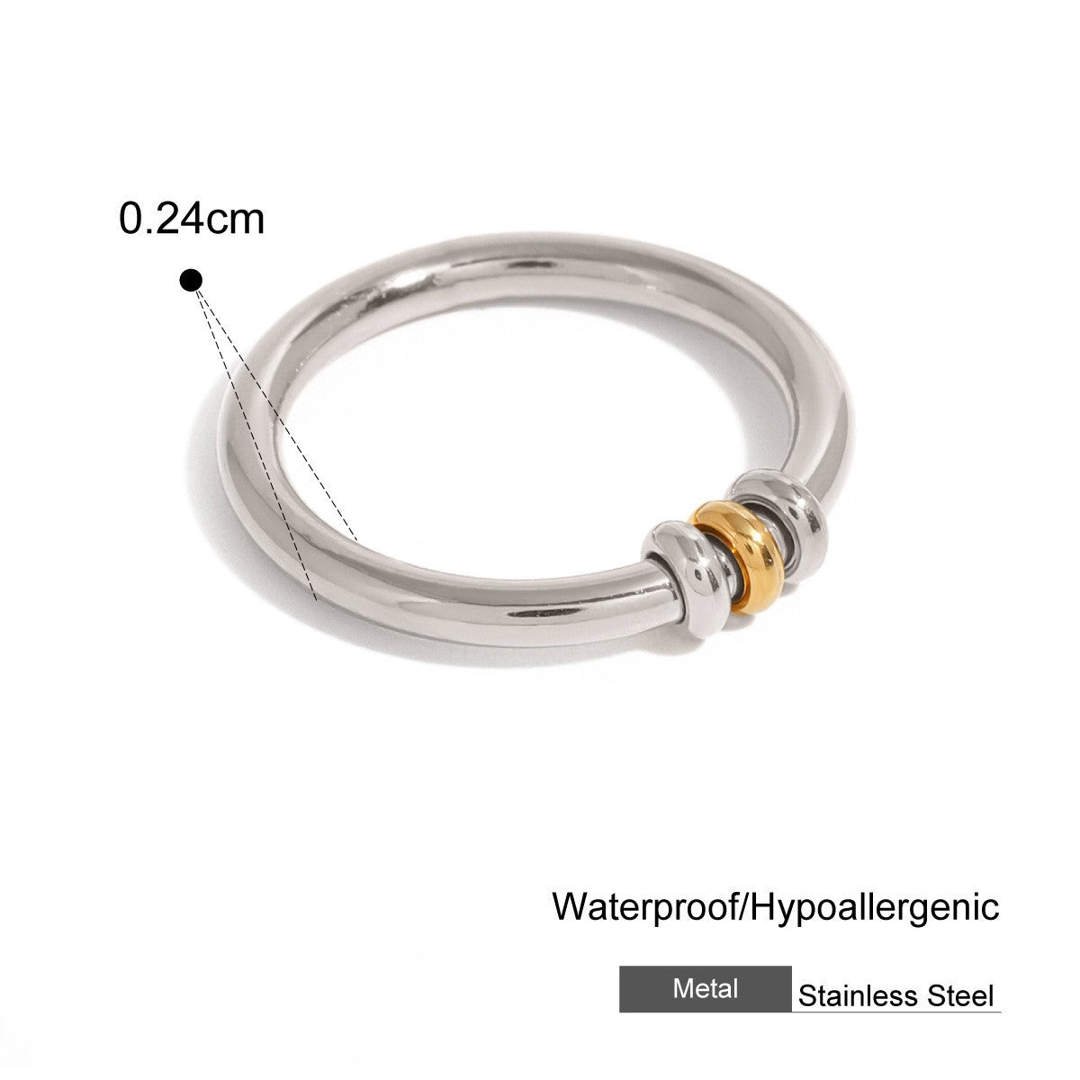 18k Gold Titanium Steel Jewelry Joint Ring