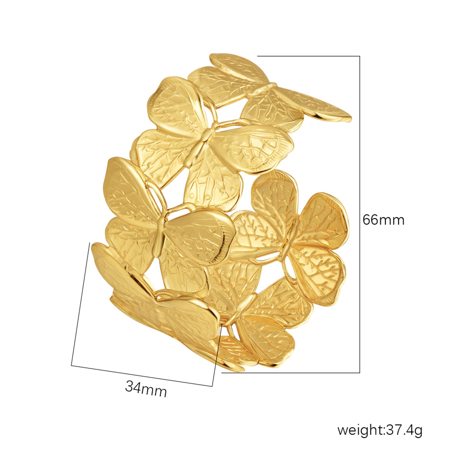 Women's Stainless Steel High-grade C- Shaped Oil Pressure Open-ended Bracelet