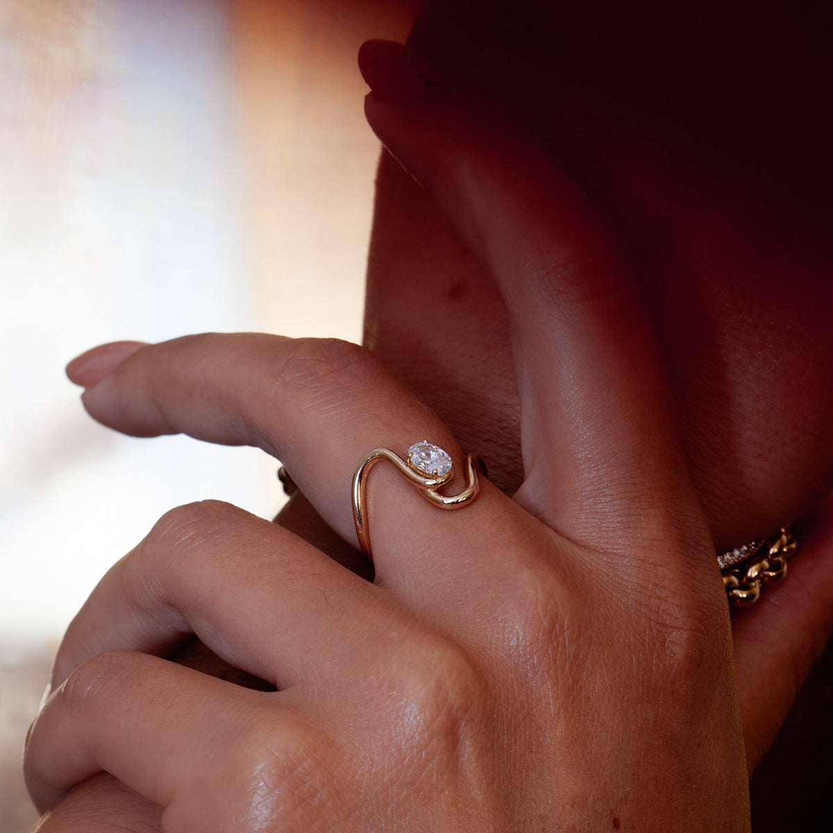 European And American Zircon Ring Titanium Steel No Fading