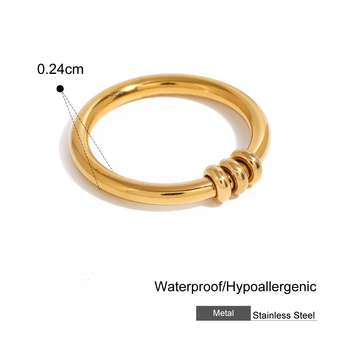 18k Gold Titanium Steel Jewelry Joint Ring