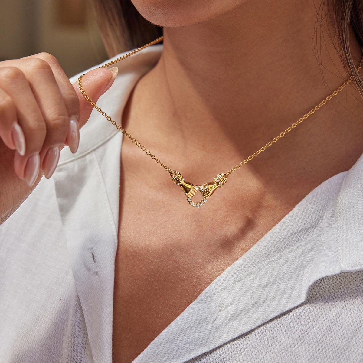 Friendship Hand Sweater Necklace For Women