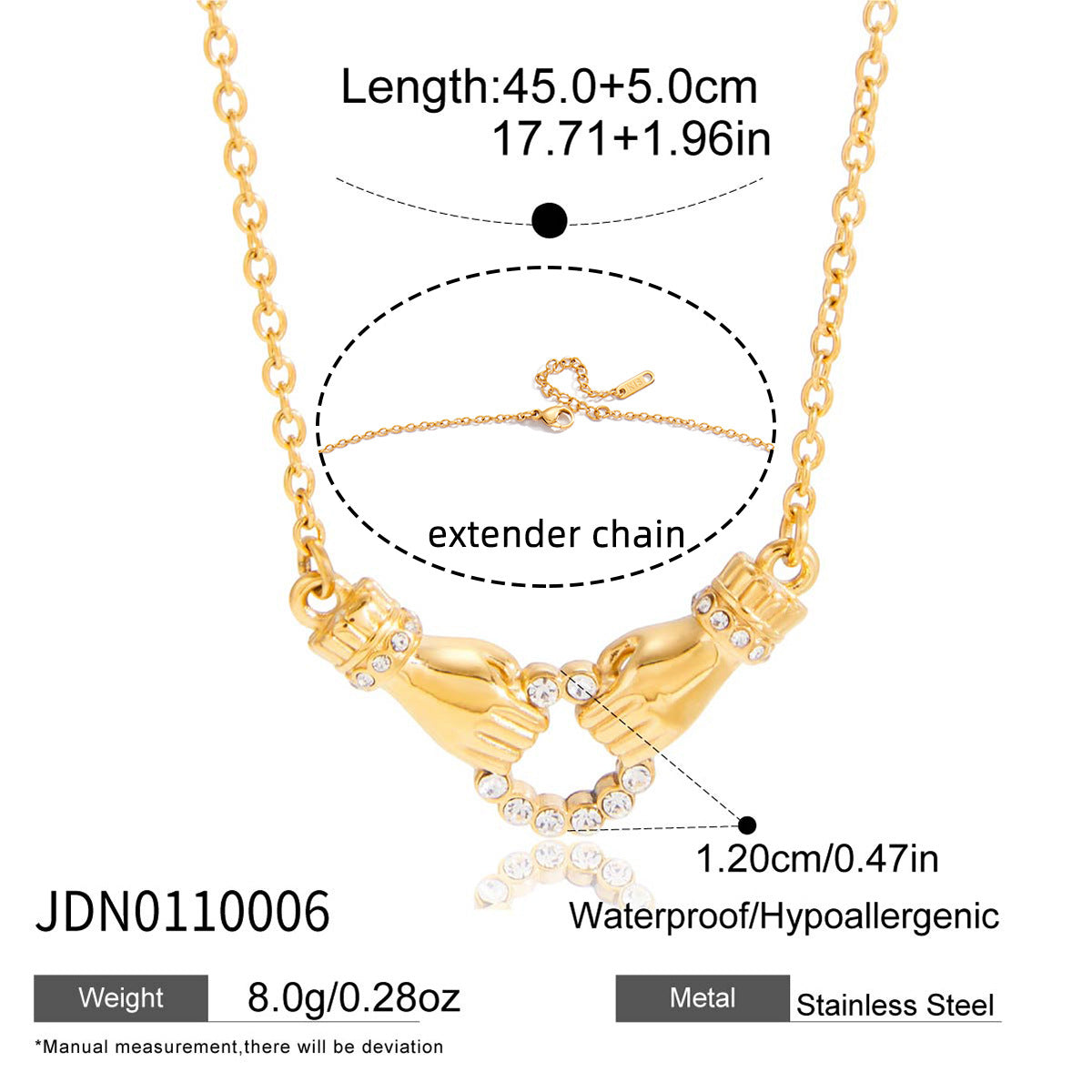 Friendship Hand Sweater Necklace For Women