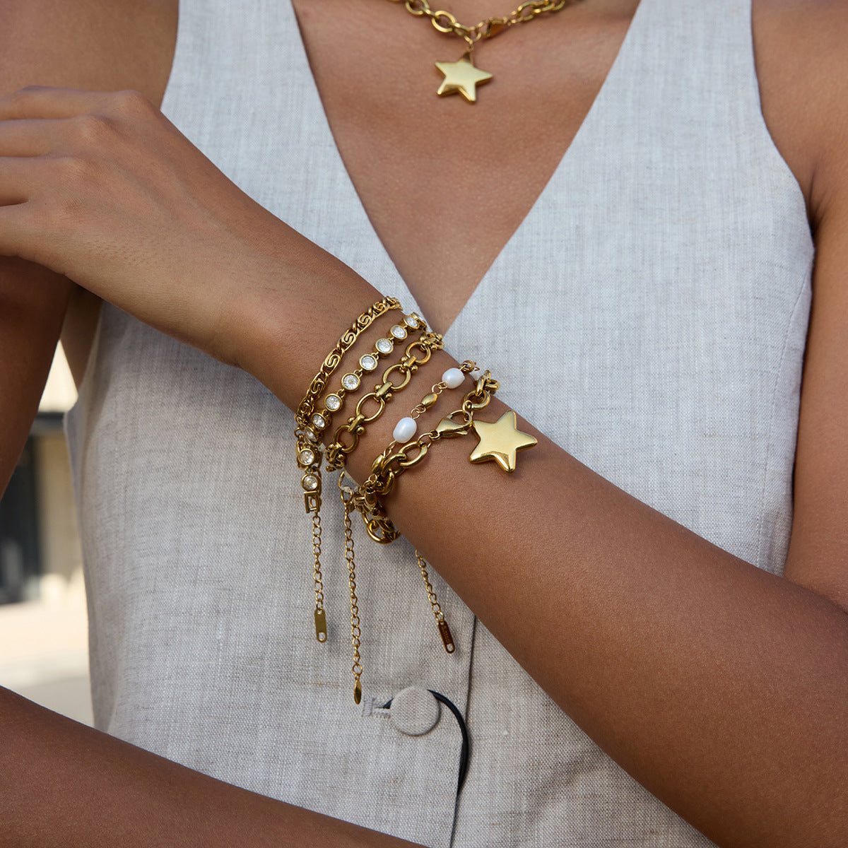 Freshwater Pearl Stainless Steel Bracelet Versatile And Easy To Style