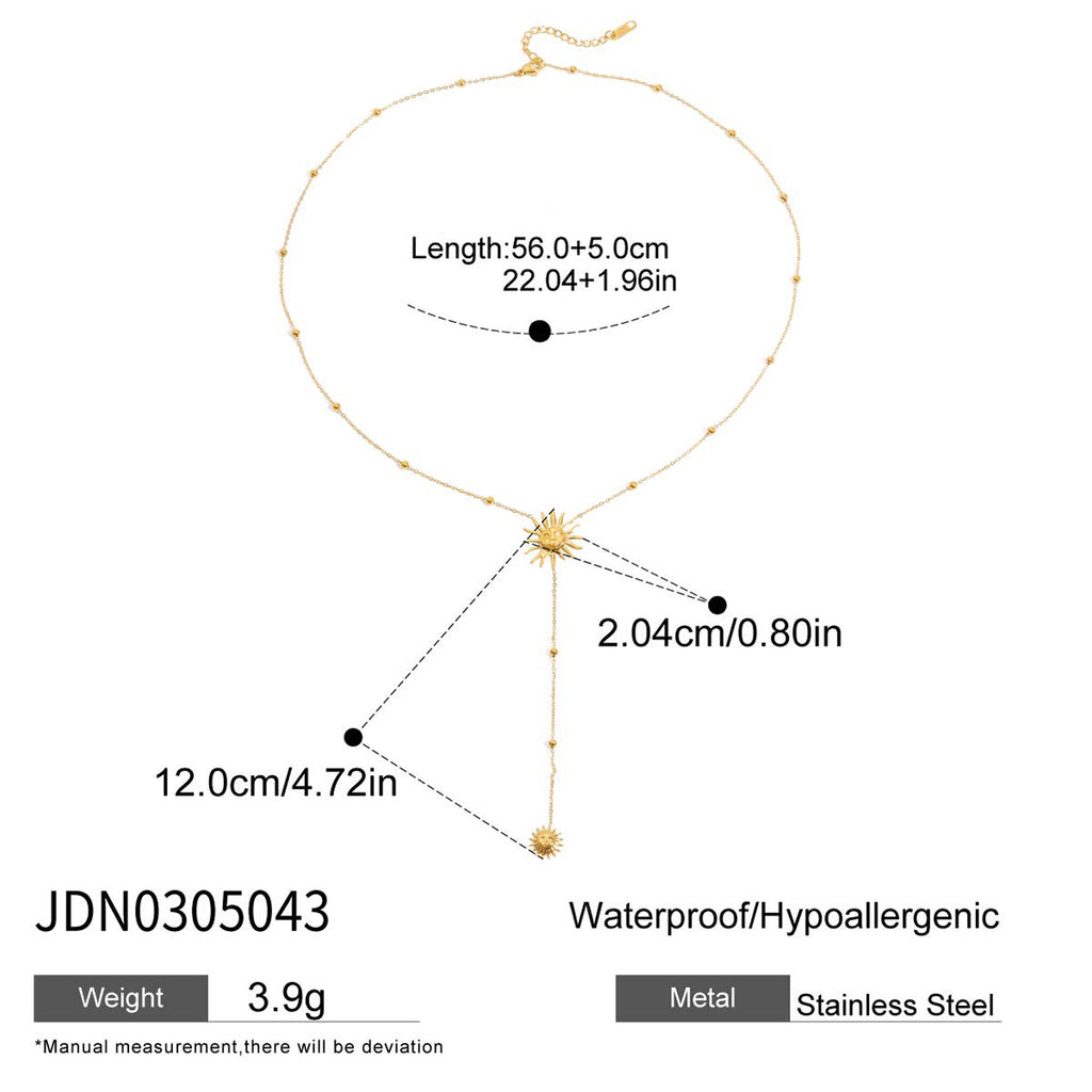 Sun Y-shaped Chain Long Necklace Light Luxury With A Premium High-end Vibe