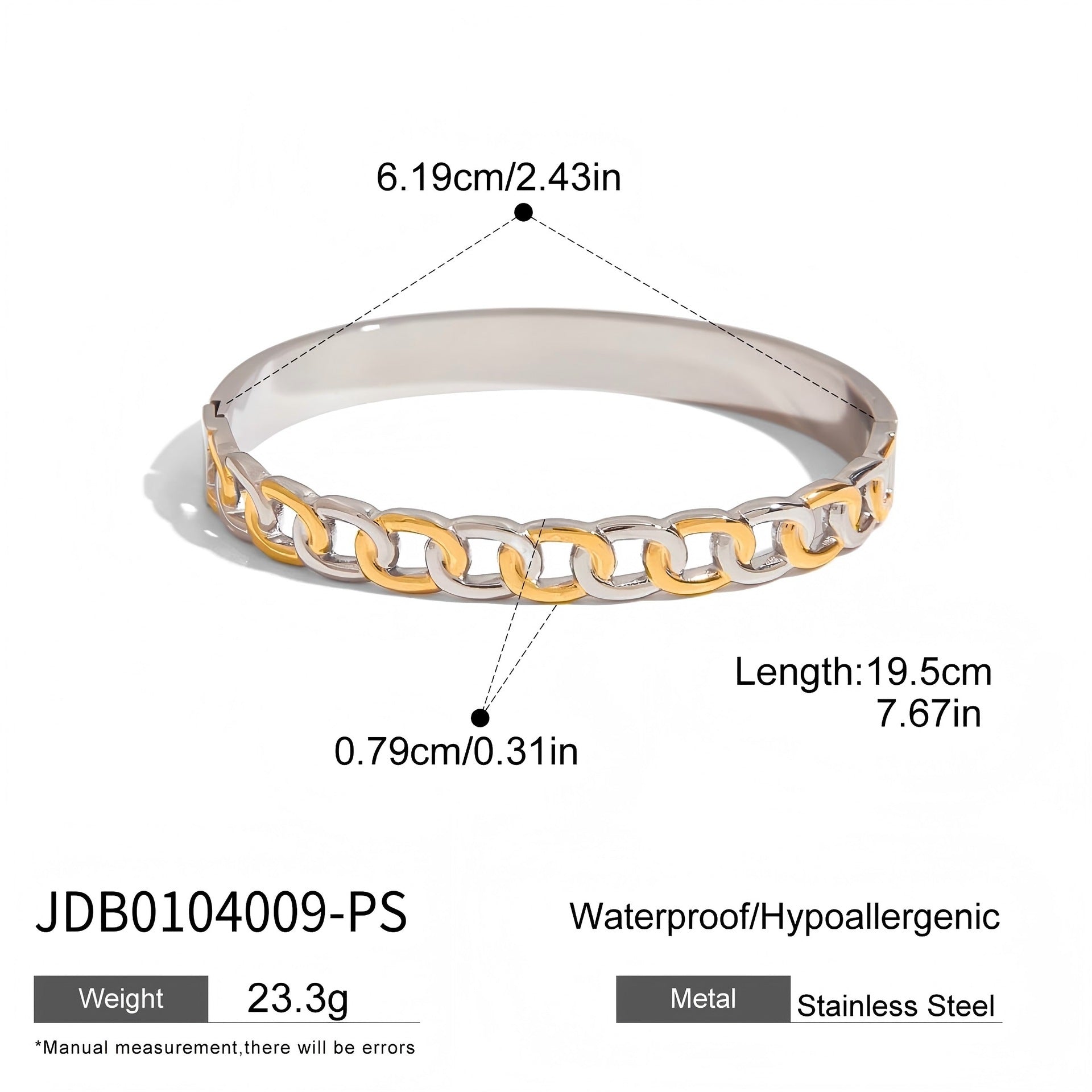 18K Gold Stainless Steel Color Matching Bracelet