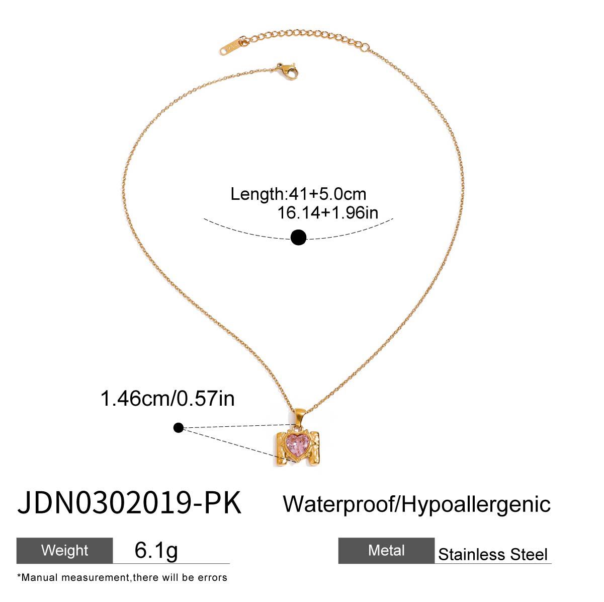 Stainless Steel Love Zircon Hammer M Letter Pendant