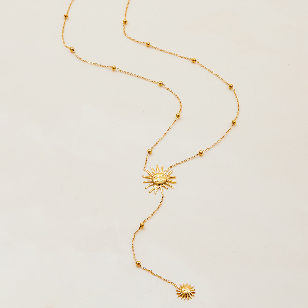 Sun Y-shaped Chain Long Necklace Light Luxury With A Premium High-end Vibe