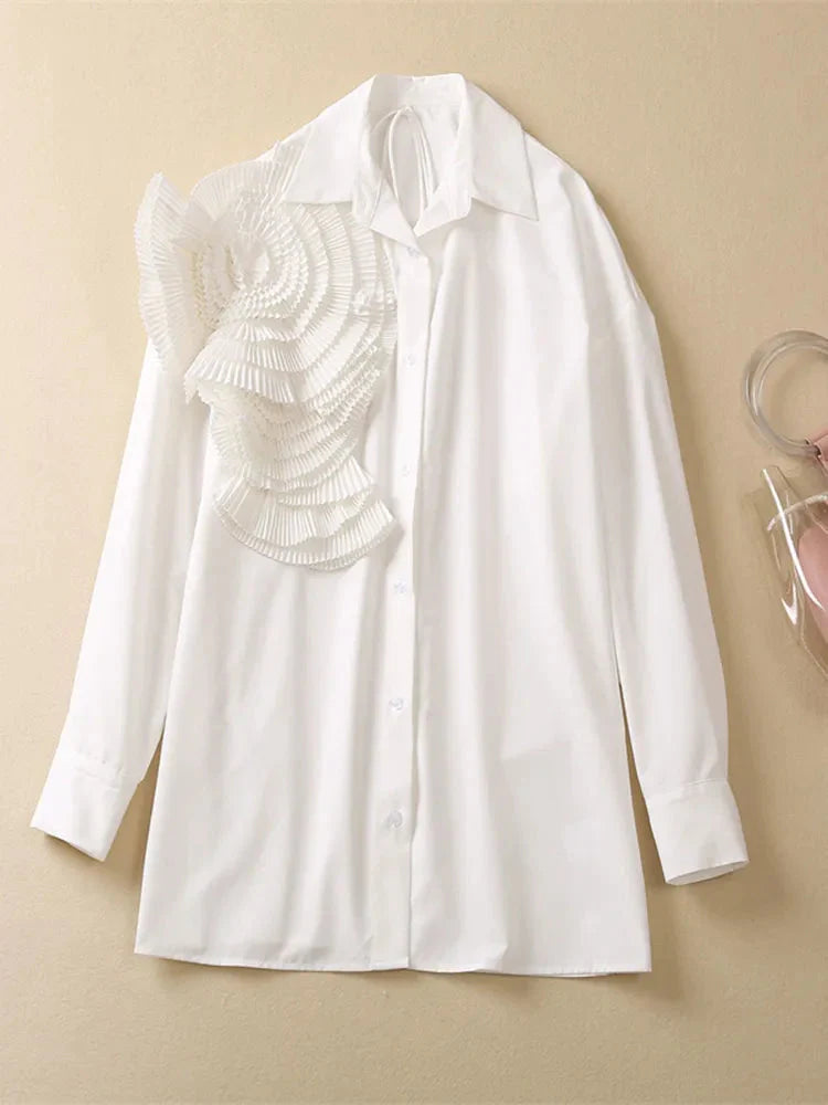 Katla Flower Corsage Shirt Blouse