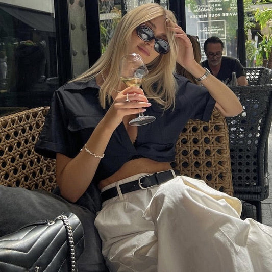 Matias Twist Front Cropped Shirts - 9 Colors watereverysunday