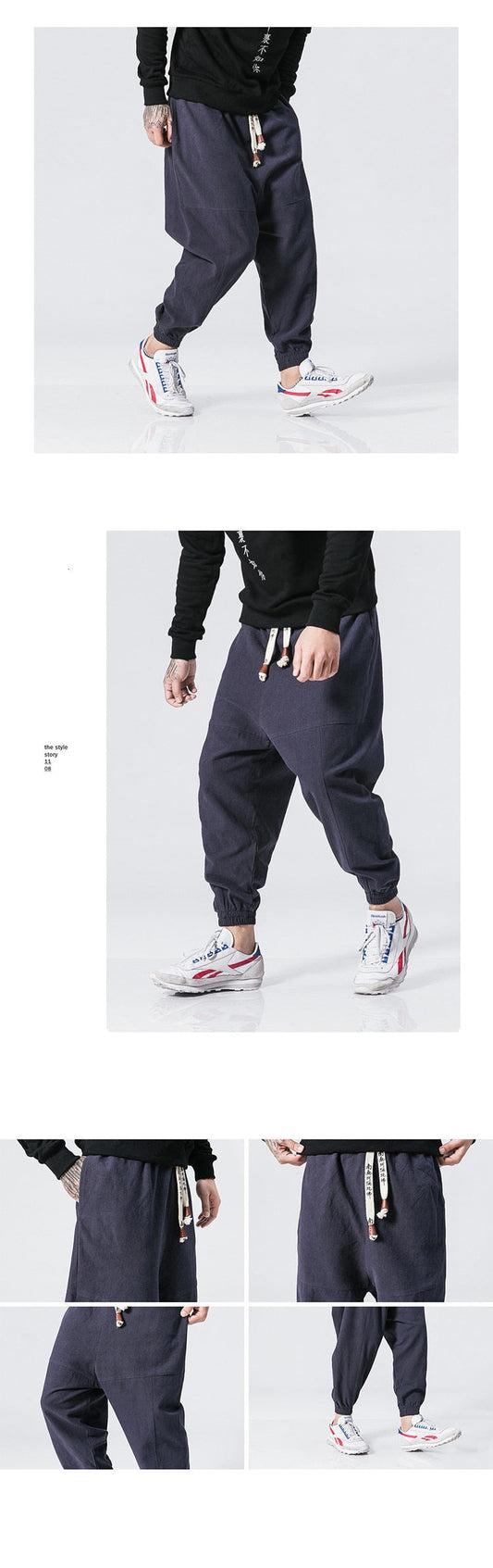 Casual Cotton Linen Trousers Casual Solid Male Fleece Harem Pants Oversize Men Women Winter Warm Jogger Pants