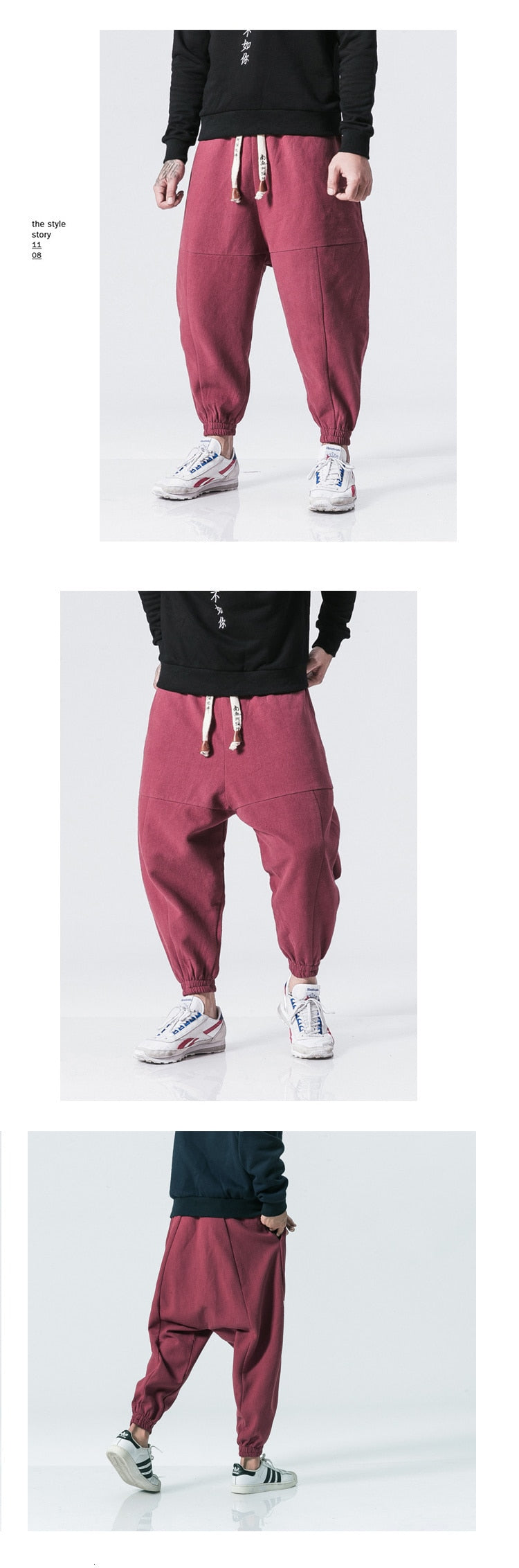 Casual Cotton Linen Trousers Casual Solid Male Fleece Harem Pants Oversize Men Women Winter Warm Jogger Pants