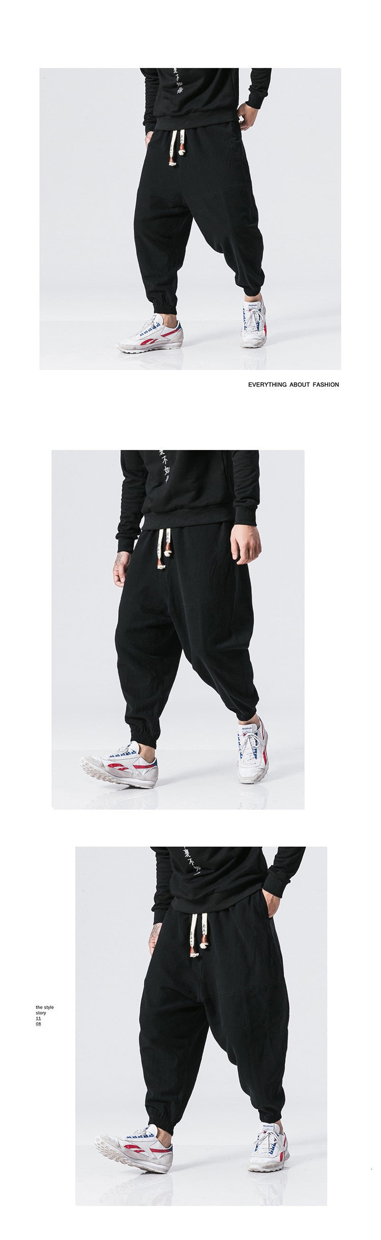 Casual Cotton Linen Trousers Casual Solid Male Fleece Harem Pants Oversize Men Women Winter Warm Jogger Pants