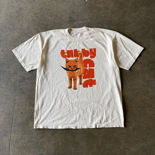 Tabby Cat Prints T-Shirts - 2 Colors watereverysunday
