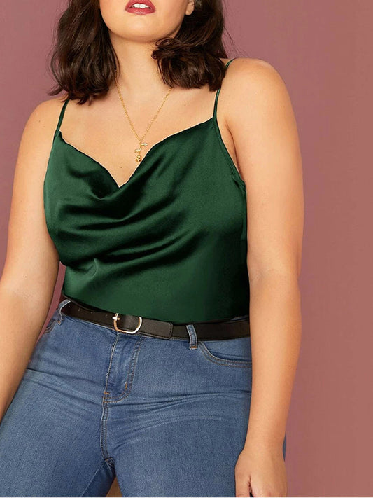 Silk Sleeveless Crop Top